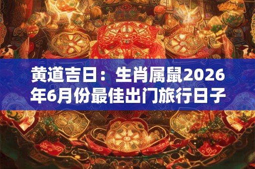 黄道吉日：生肖属鼠2026年6月份最佳出门旅行日子查询