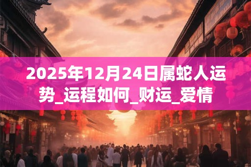 2025年12月24日属蛇人运势_运程如何_财运_爱情