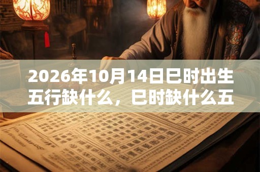 2026年10月14日巳时出生五行缺什么，巳时缺什么五行