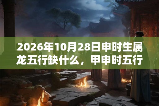2026年10月28日申时生属龙五行缺什么，甲申时五行缺什么