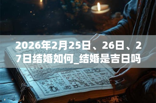 2026年2月25日、26日、27日结婚如何_结婚是吉日吗