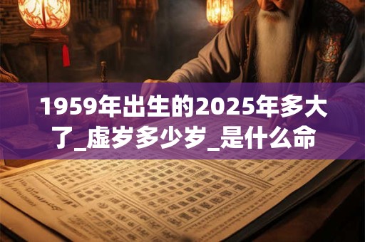1959年出生的2025年多大了_虚岁多少岁_是什么命