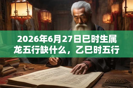 2026年6月27日巳时生属龙五行缺什么,乙巳时五行缺什么 2026年6月27日巳时生属龙五行缺什么,乙巳时五行缺什么