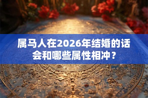 属马人在2026年结婚的话会和哪些属性相冲？
