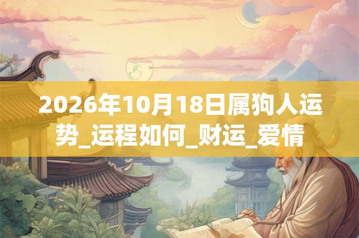 2026年10月18日属狗人运势_运程如何_财运_爱情