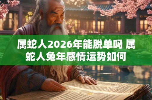 属蛇人2026年能脱单吗 属蛇人兔年感情运势如何