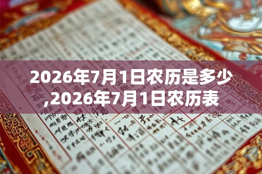 2026年7月1日农历是多少,2026年7月1日农历表