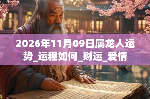 2026年11月09日属龙人运势_运程如何_财运_爱情 2026年11月09日属龙人运势_运程如何_财运_爱情