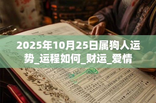 2025年10月25日属狗人运势_运程如何_财运_爱情 2025年10月25日属狗人运势_运程如何_财运_爱情