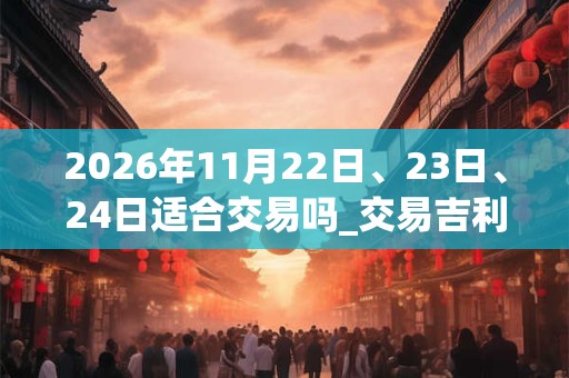 2026年11月22日、23日、24日适合交易吗_交易吉利吗