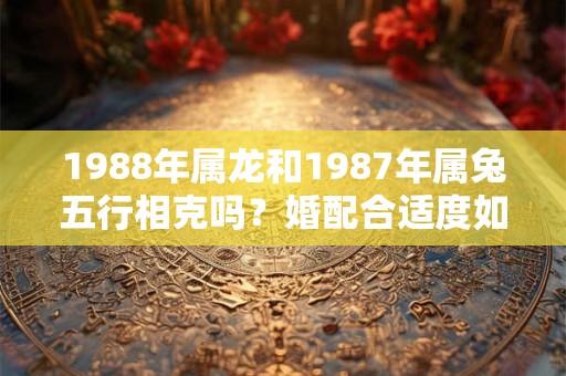 1988年属龙和1987年属兔五行相克吗？婚配合适度如何？