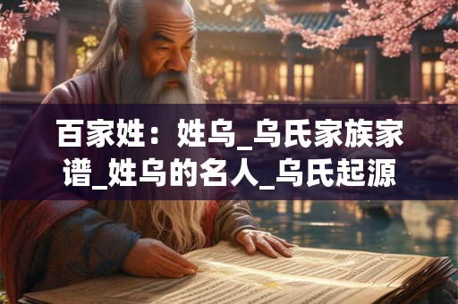 百家姓：姓乌_乌氏家族家谱_姓乌的名人_乌氏起源