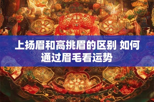 上扬眉和高挑眉的区别 如何通过眉毛看运势 上扬眉和高挑眉的区别 如何通过眉毛看运势