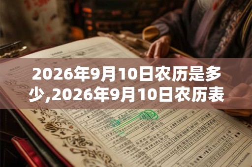 2026年9月10日农历是多少,2026年9月10日农历表