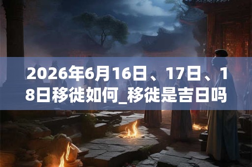 2026年6月16日、17日、18日移徙如何_移徙是吉日吗