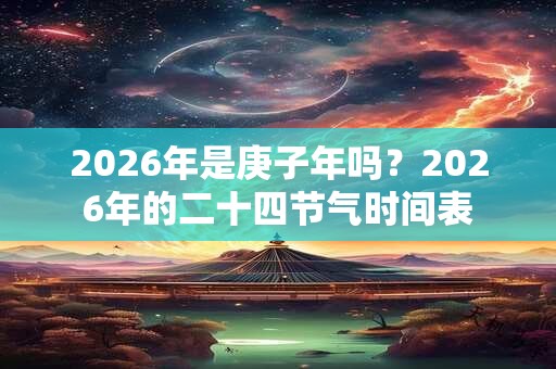2026年是庚子年吗？2026年的二十四节气时间表
