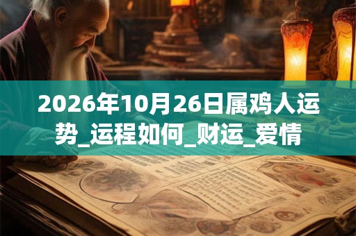2026年10月26日属鸡人运势_运程如何_财运_爱情