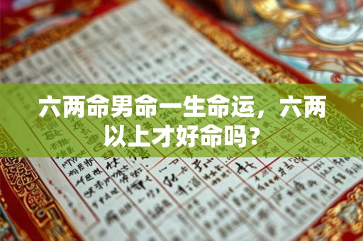 六两命男命一生命运，六两以上才好命吗？