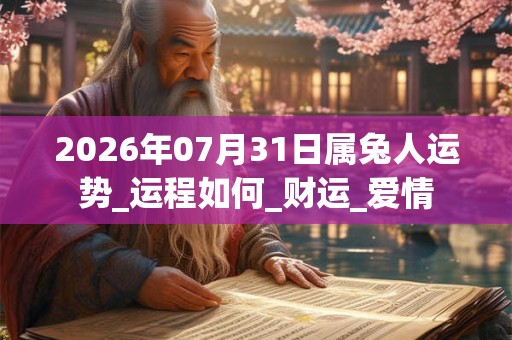 2026年07月31日属兔人运势_运程如何_财运_爱情