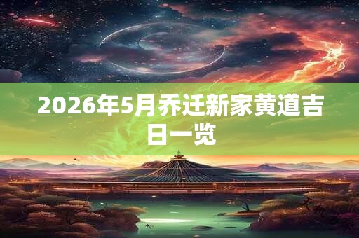 2026年5月乔迁新家黄道吉日一览