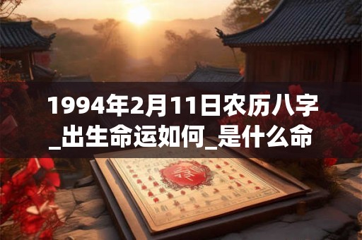 1994年2月11日农历八字_出生命运如何_是什么命