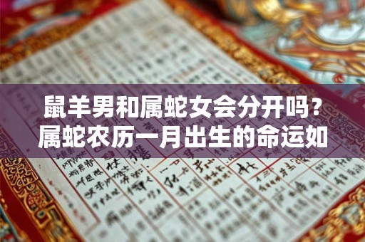 鼠羊男和属蛇女会分开吗？属蛇农历一月出生的命运如何？