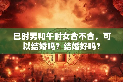 巳时男和午时女合不合，可以结婚吗？结婚好吗？