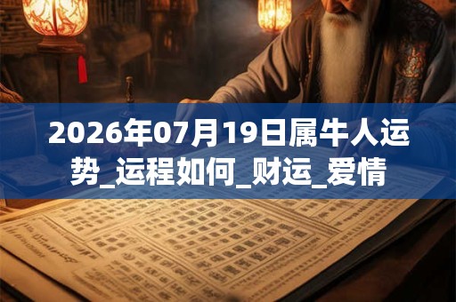 2026年07月19日属牛人运势_运程如何_财运_爱情