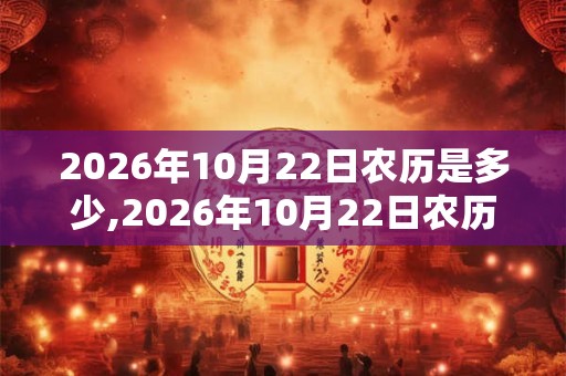 2026年10月22日农历是多少,2026年10月22日农历表