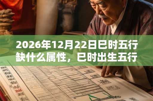 2026年12月22日巳时五行缺什么属性,巳时出生五行缺什么 2026年12月22日巳时五行缺什么属性,巳时出生五行缺什么