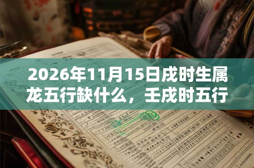 2026年11月15日戌时生属龙五行缺什么，壬戌时五行缺什么