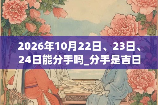 2026年10月22日、23日、24日能分手吗_分手是吉日吗