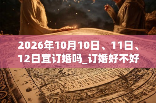 2026年10月10日、11日、12日宜订婚吗_订婚好不好