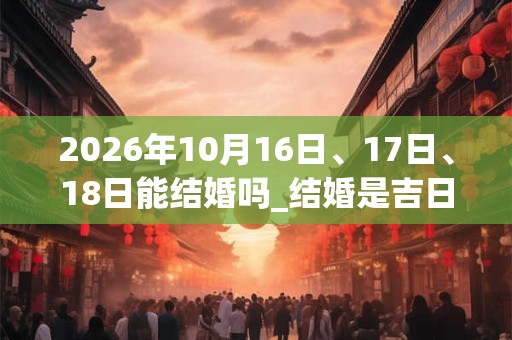 2026年10月16日、17日、18日能结婚吗_结婚是吉日吗