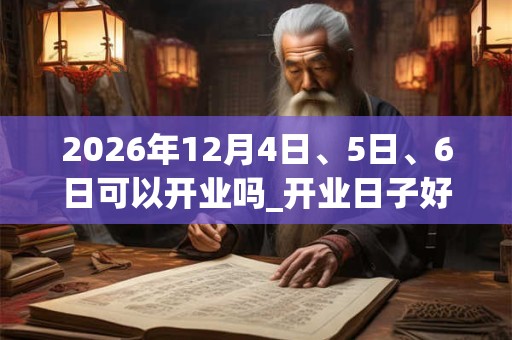 2026年12月4日、5日、6日可以开业吗_开业日子好吗 2026年12月4日、5日、6日可以开业吗_开业日子好吗