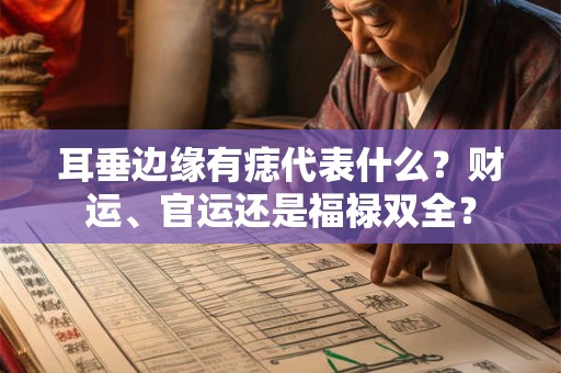 耳垂边缘有痣代表什么？财运、官运还是福禄双全？