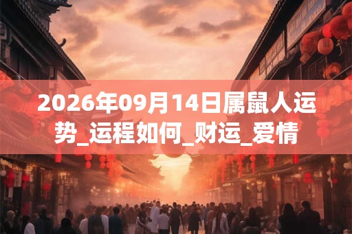 2026年09月14日属鼠人运势_运程如何_财运_爱情