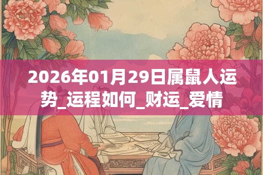 2026年01月29日属鼠人运势_运程如何_财运_爱情 2026年01月29日属鼠人运势_运程如何_财运_爱情