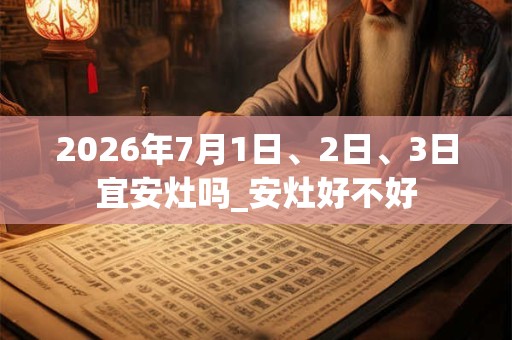 2026年7月1日、2日、3日宜安灶吗_安灶好不好