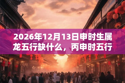 2026年12月13日申时生属龙五行缺什么，丙申时五行缺什么
