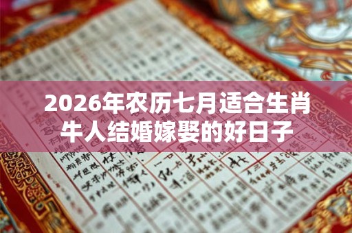 2026年农历七月适合生肖牛人结婚嫁娶的好日子
