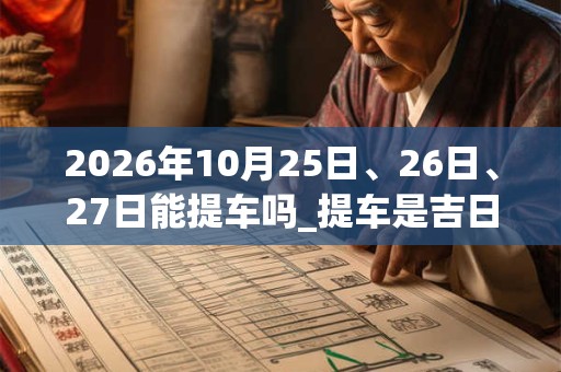 2026年10月25日、26日、27日能提车吗_提车是吉日吗