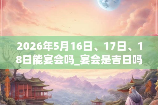 2026年5月16日、17日、18日能宴会吗_宴会是吉日吗