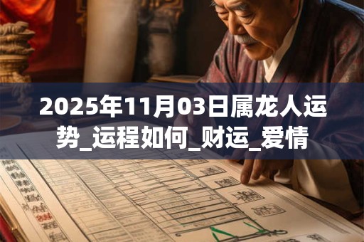 2025年11月03日属龙人运势_运程如何_财运_爱情