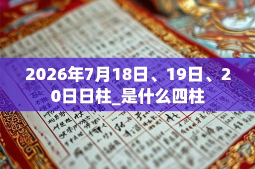 2026年7月18日、19日、20日日柱_是什么四柱