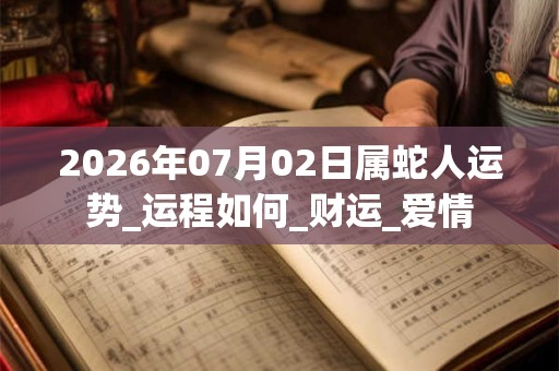 2026年07月02日属蛇人运势_运程如何_财运_爱情 2026年07月02日属蛇人运势_运程如何_财运_爱情