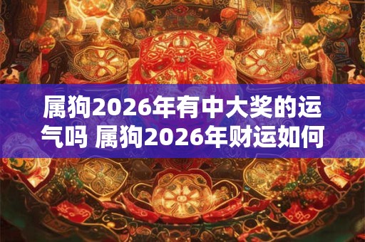 属狗2026年有中大奖的运气吗 属狗2026年财运如何