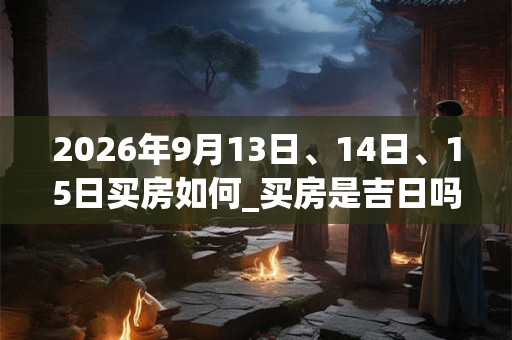 2026年9月13日、14日、15日买房如何_买房是吉日吗