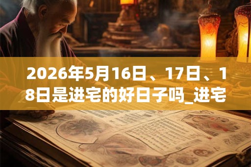 2026年5月16日、17日、18日是进宅的好日子吗_进宅可以吗 2026年5月16日、17日、18日是进宅的好日子吗_进宅可以吗