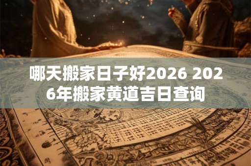 哪天搬家日子好2026 2026年搬家黄道吉日查询